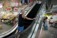After 50 years, escalator at Chiang Mai market finally works again