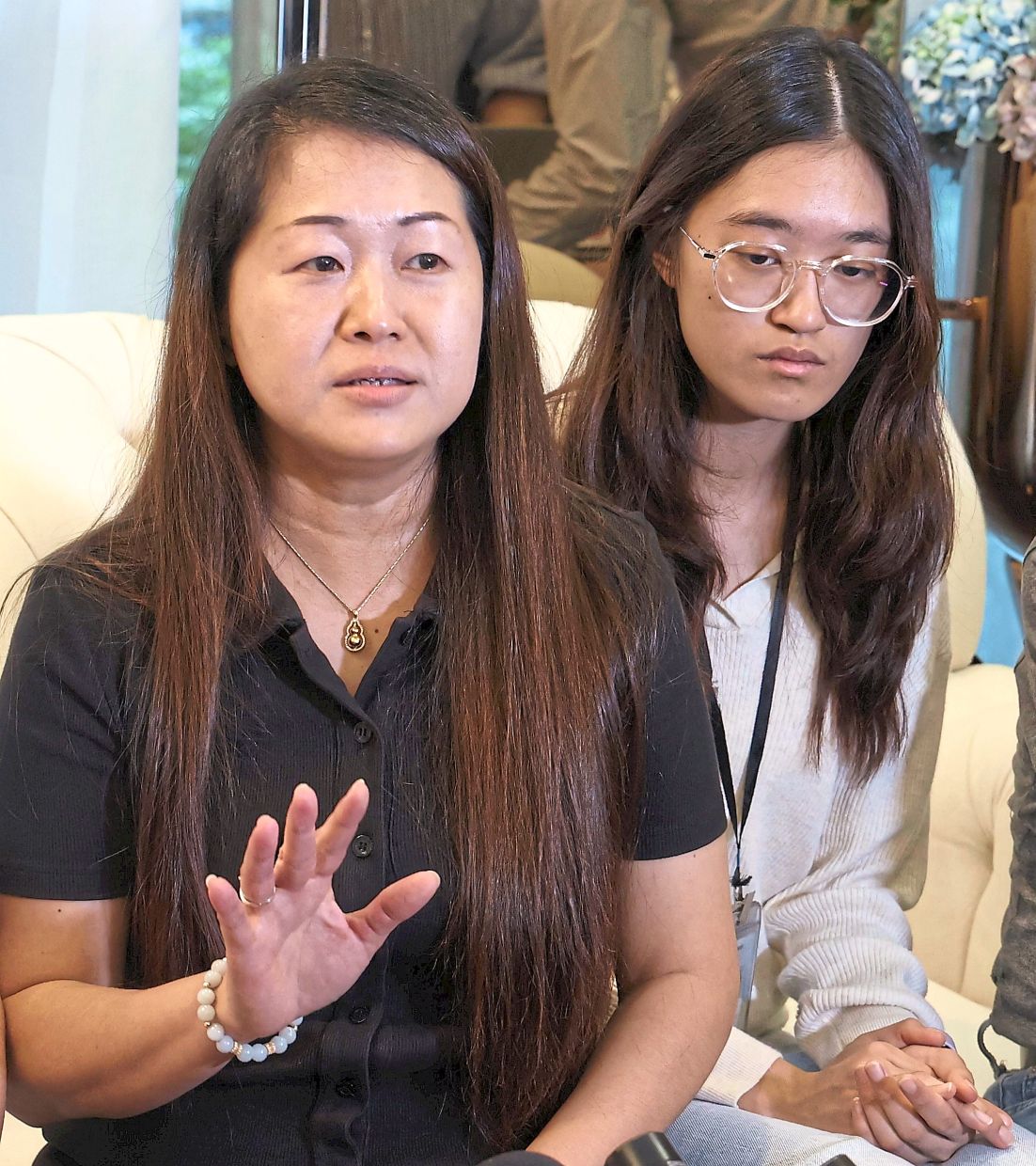 Wong (left) feels touched by the outpouring of support from the public.