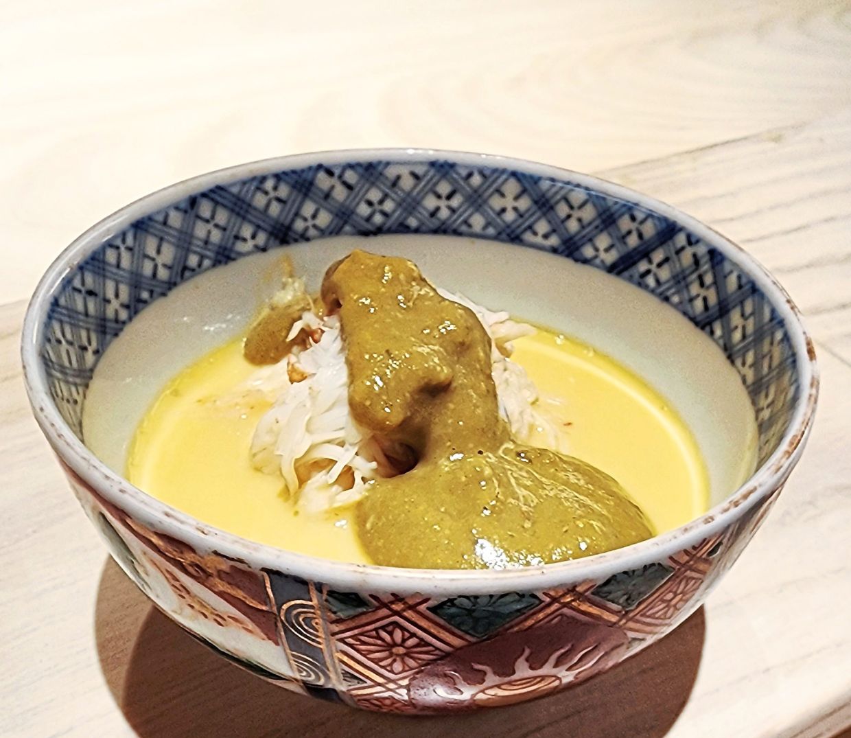 Steamed egg custard is given an aquatic boost, courtesy of the hairy crab meat in this delicious mixture. — ABIRAMI DURAI/The Star