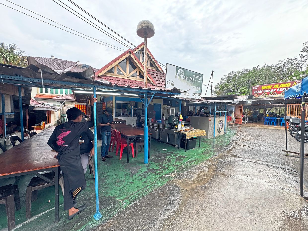 Part of the Jalan Bellamy area set aside for stalls selling grilled fish and seafood behind the old Istana in Kuala Lumpur.