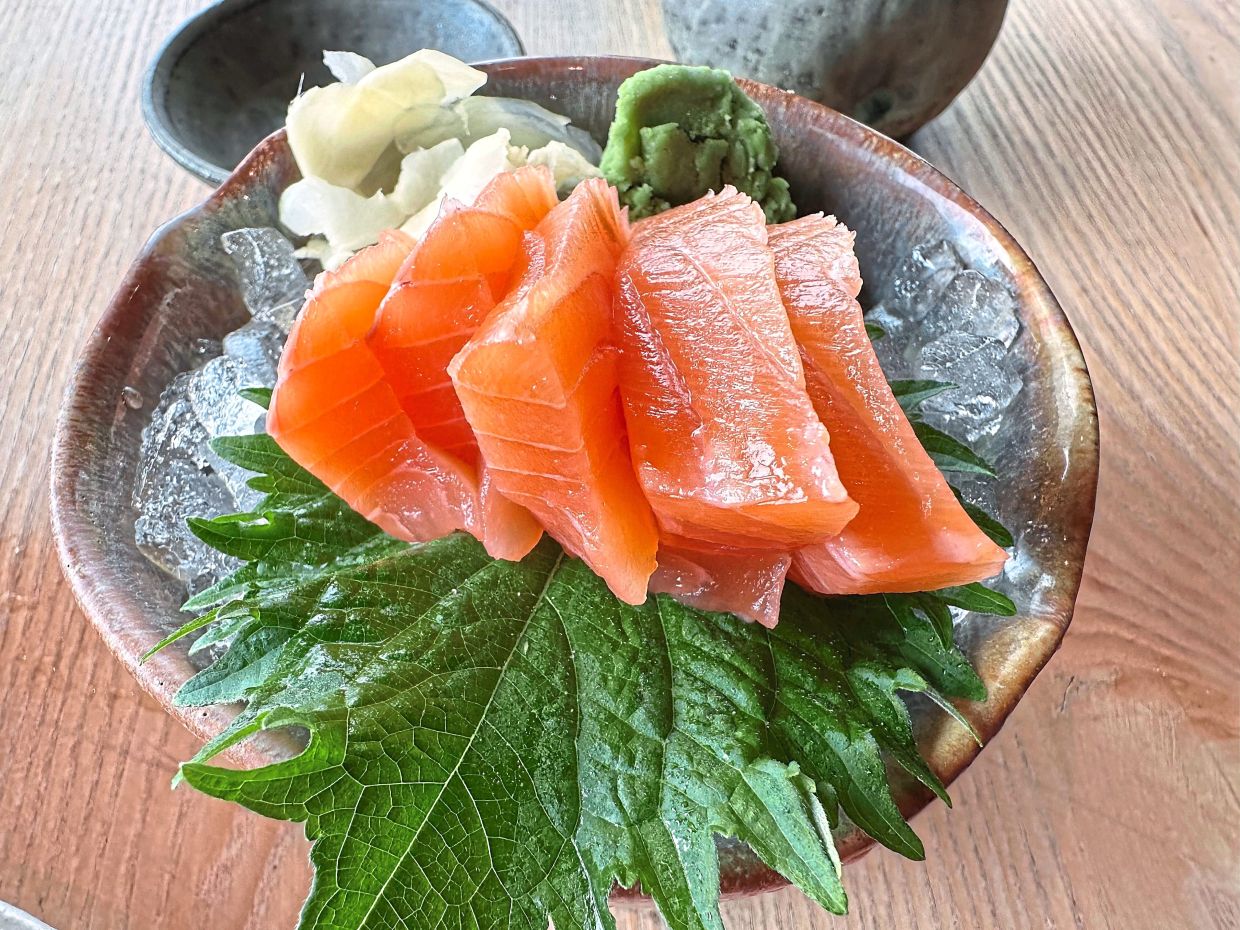 Locally farmed salmon can be found on the island.