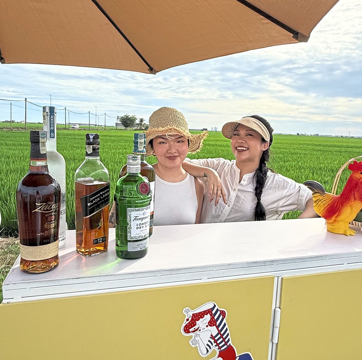 Wan (right) said the goal was just to give people a taste of what a ‘cocktail’ might be.