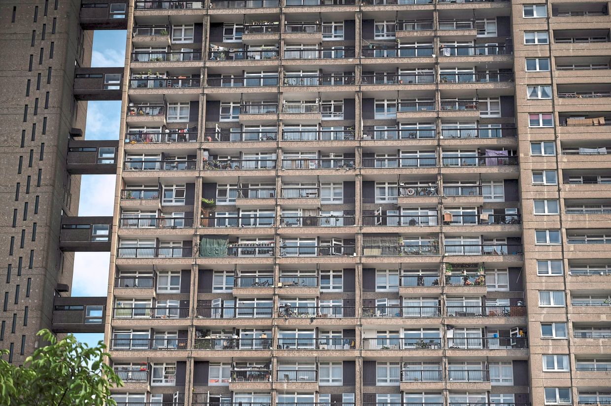 The Brutalist Trellick Tower, which was designed by Erno Goldfinger and built in 1972 in London.
