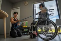 Young bodybuilders lift Japan's ailing care sector