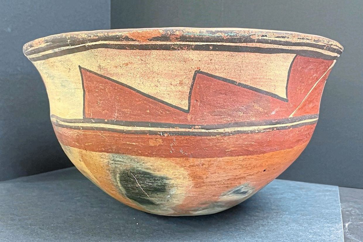 A photo provided by the Pueblo of Santa Ana Tribal Historic Preservation Department shows a bowl that was returned to the pueblo earlier this year after being stolen decades ago from the tribe’s ceremonial village. — AP