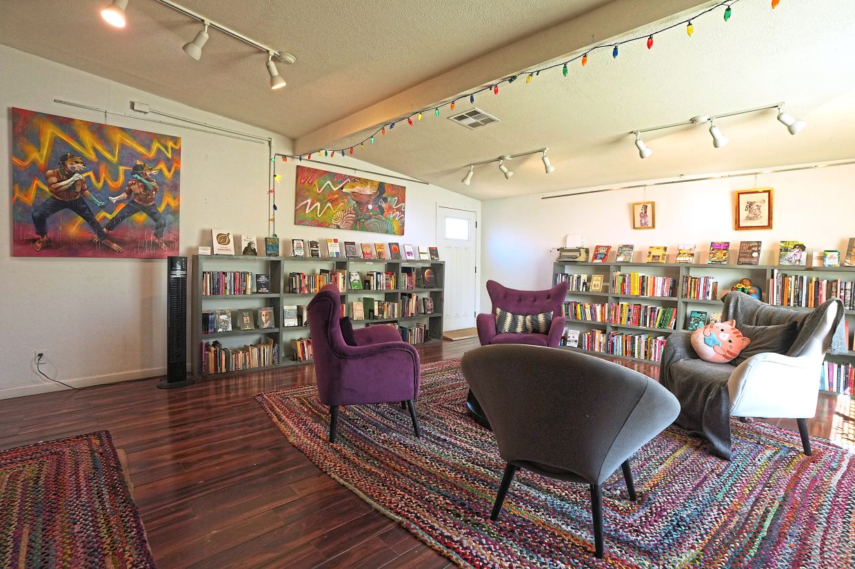 A cosy reading area at the Palabras Bilingual Bookstore for customers to have quiet browsing time. Photo: AP