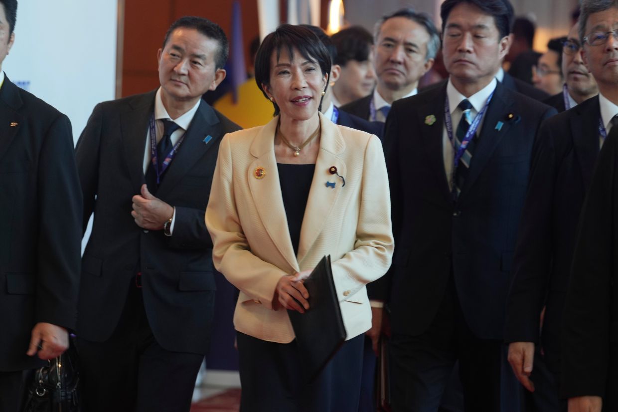 Japan's Prime Minister Sanae Takaichi attends the 47th Association of South-East Asian Nations (Asean) Summit in Kuala Lumpur, Malaysia, Sunday, Oct. 26, 2025. -- AP Photo/Rafiq Maqbool