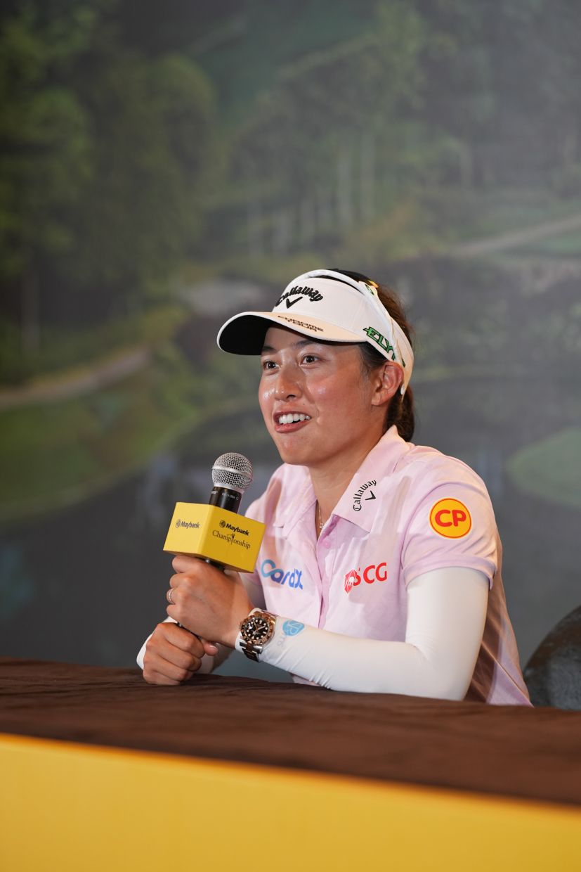 World No.1 and Thai golf star Jeeno Thitikul speaking during the press conference in KLGCC.