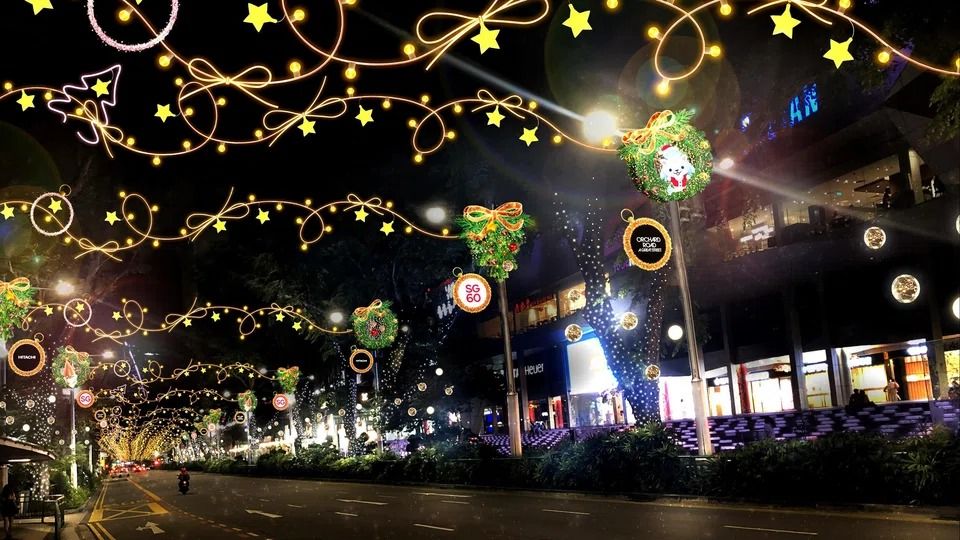 A 3.1km stretch of Orchard Road from Tanglin to Dhoby Ghaut will be adorned with sparkling Christmas wreaths, ribbon swirls and festive lights. - Photo: ORCHARD ROAD BUSINESS ASSOCIATION