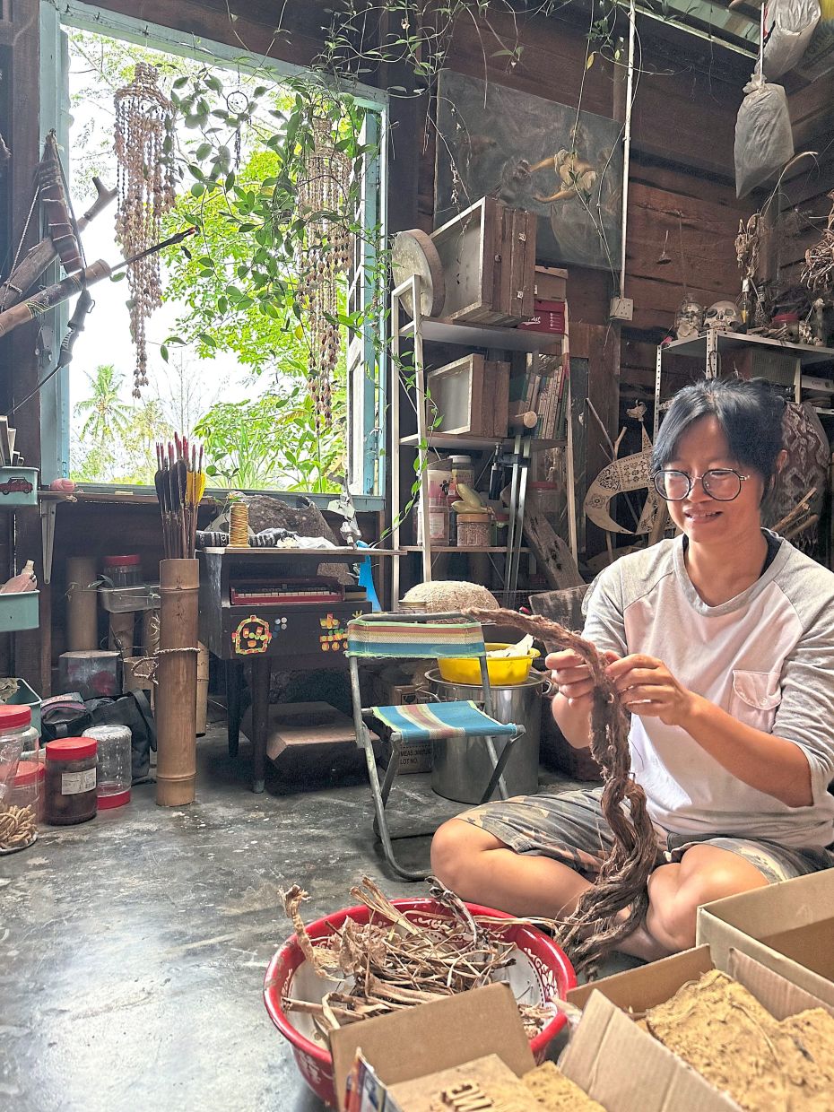‘Honestly, I started making my own materials out of necessity,’ says Cheng, pictured in her home studio in Batu Arang, Selangor. Photo: Wei-Ling Gallery