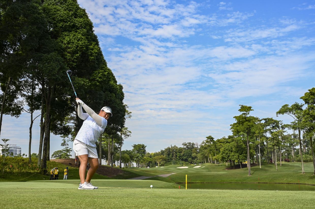 Malaysian golfer Mirabel Ting during the second round of the LPGA Maybank Championship at the Kuala Lumpur Golf and Country Club on Friday. — IZZRAFIQ ALIAS/The Star