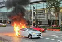 Alert biker helps avert tragedy after car catches fire on KL road