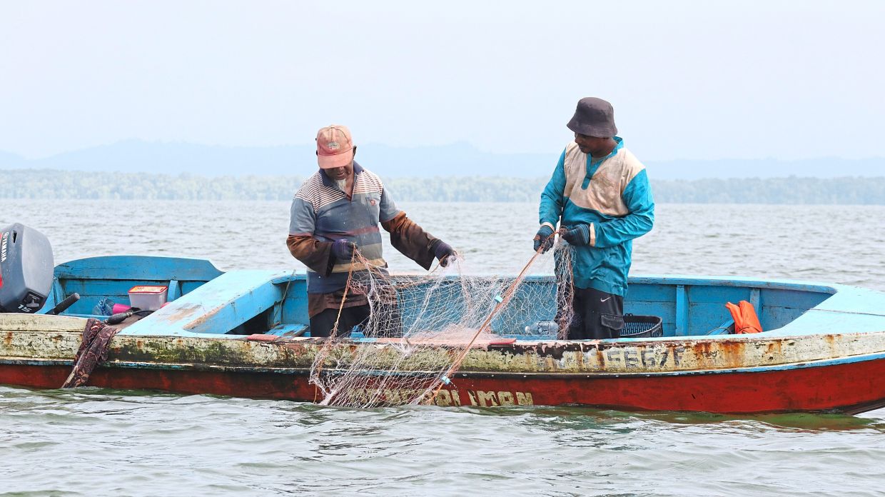 Fishermen off Kampung Keniogan in Beluran, Sabah, haul in their nets early in the morning – part of the island’s daily routine where most men make their living from the sea. — Filepic