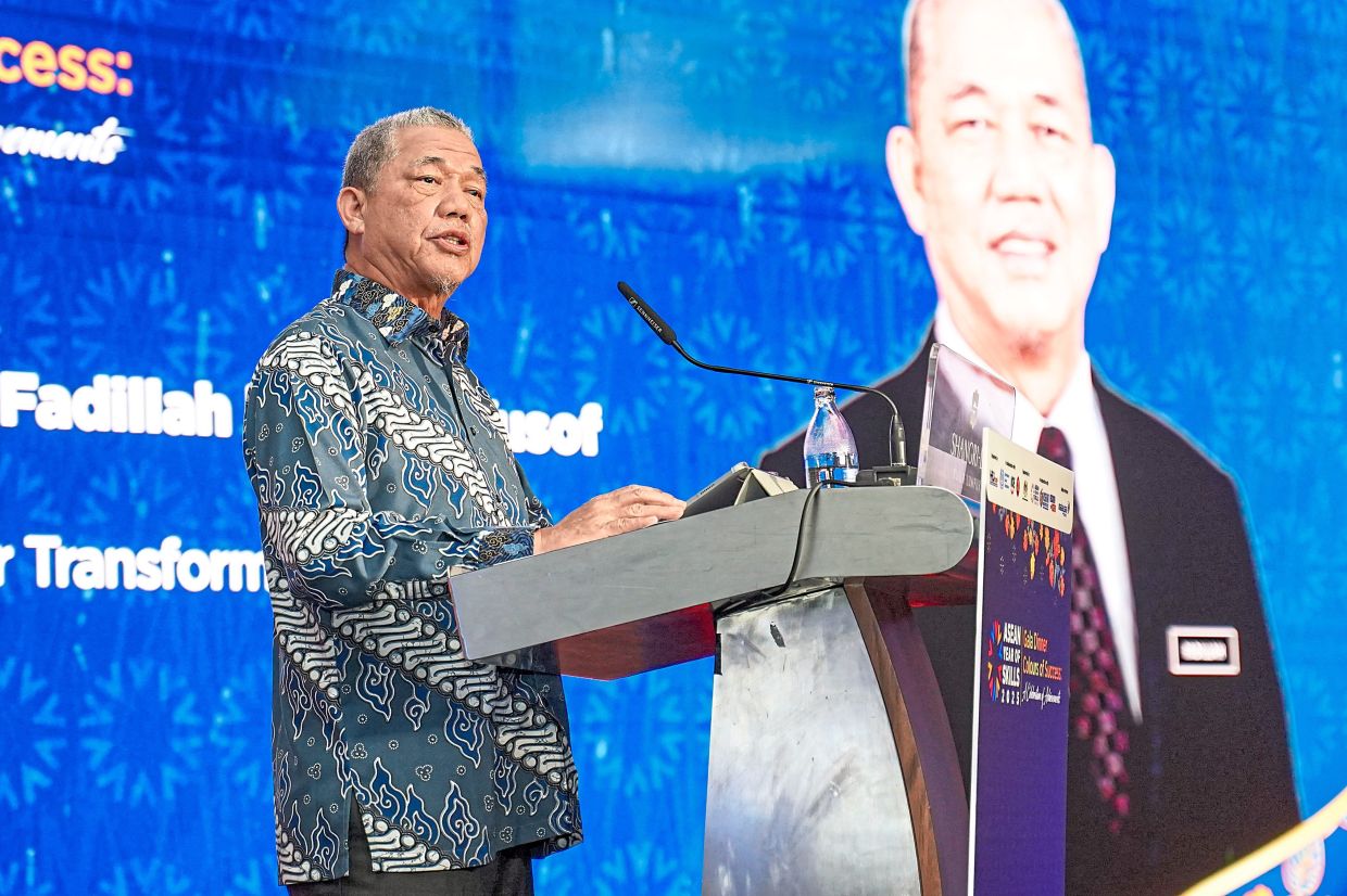Fadillah delivering his special address at the Asean Year of Skills (AYOS) 2025 gala dinner in Kuala Lumpur.