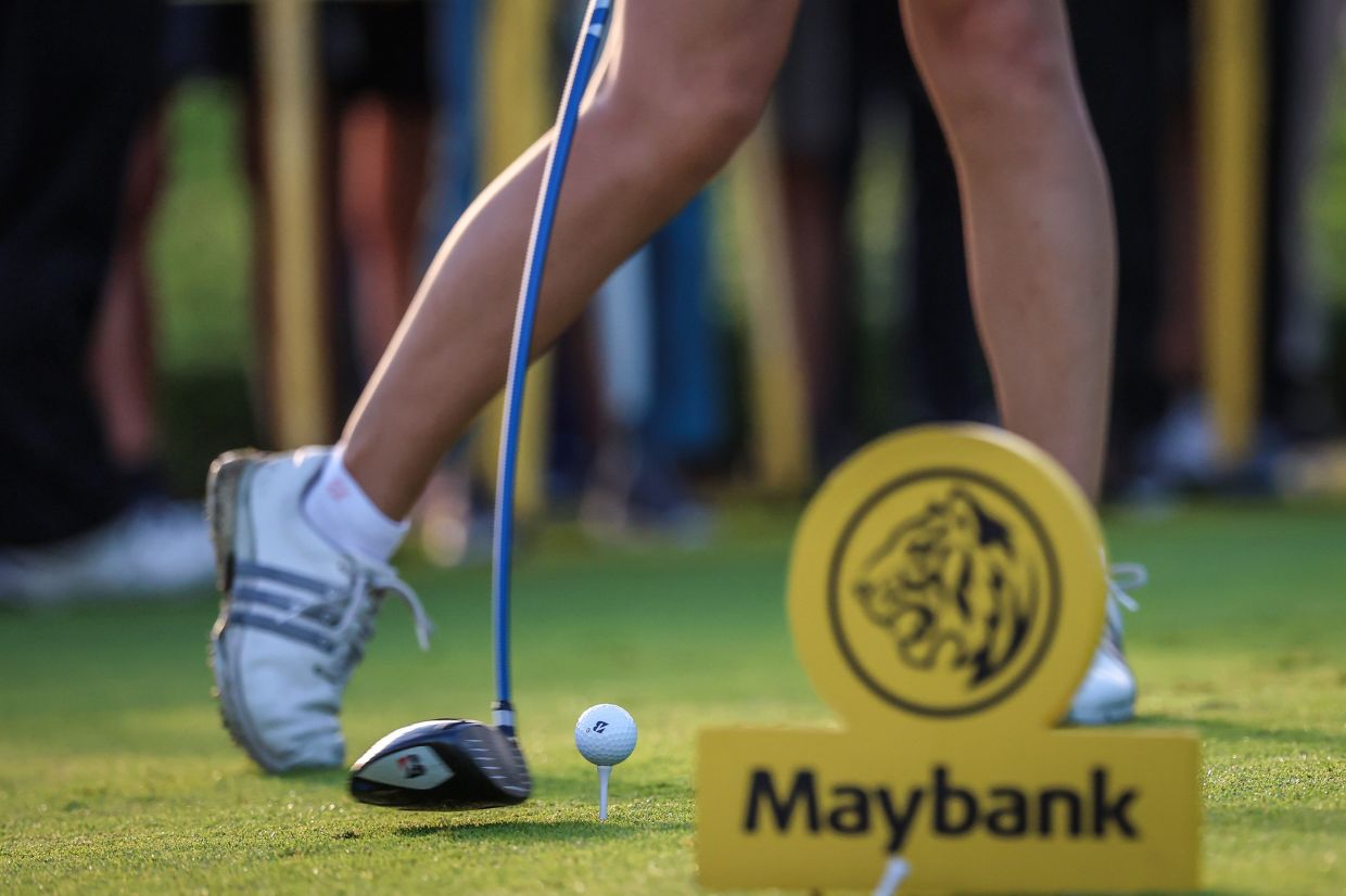 A golfer tees off during the Maybank Championship 2025 at the Kuala Lumpur Golf & Country Club (KLGCC). - Photo: Bernama
