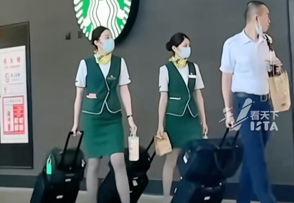 In China, airlines usually employ flight attendants aged between 18 and 25. -- Photo: Douyin/SCMP