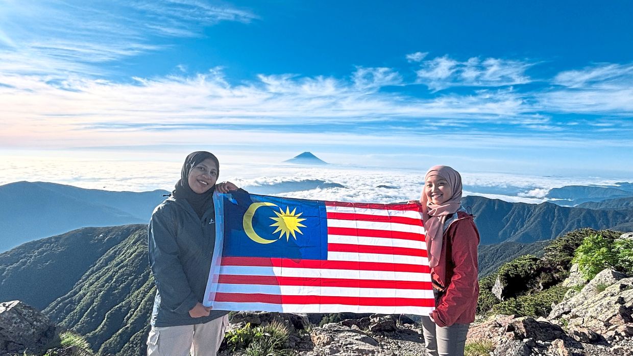Sabillah (right) wants to continue her outdoor endeavours of trekking volcanoes. — SABILLAH NAZIFA