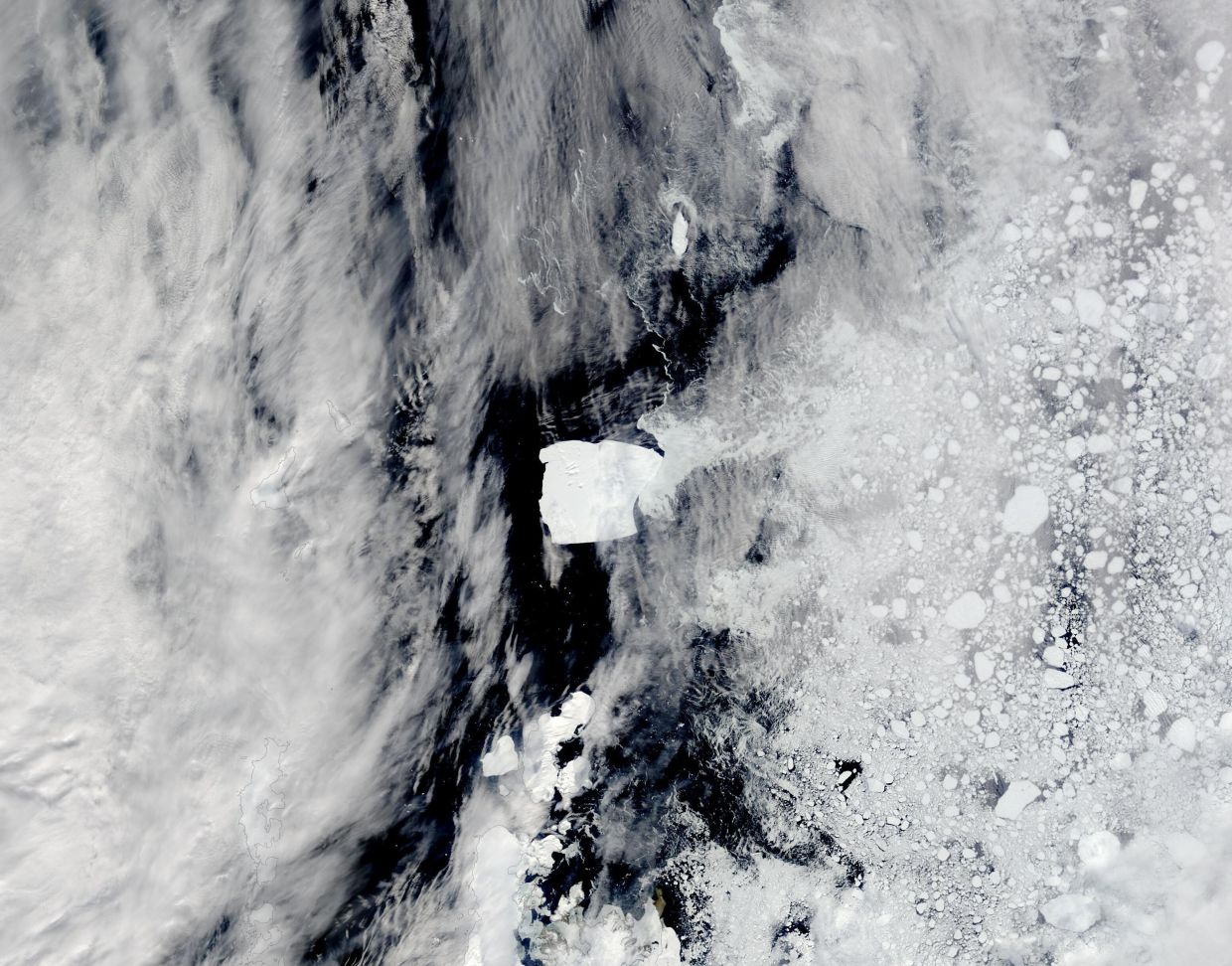 Satellite image of iceberg A23a in late 2024. Photo: Cover Images/Zuma Press/dpa