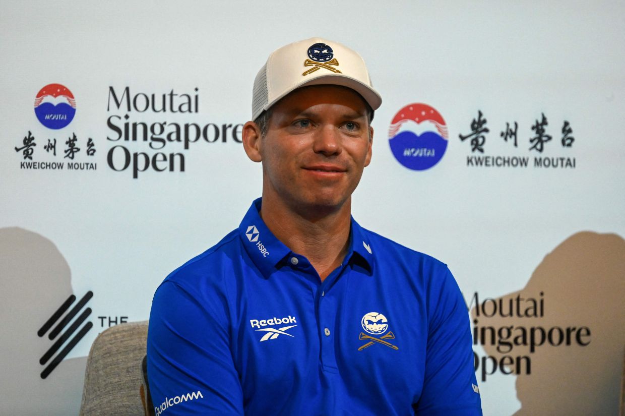 British golfer Paul Casey attends a press conference ahead of the Moutai Singapore Open golf tournament at the Singapore Island Country Club golf course in Singapore on Wednesday, November 5, 2025. -- Photo by Roslan RAHMAN / AFP