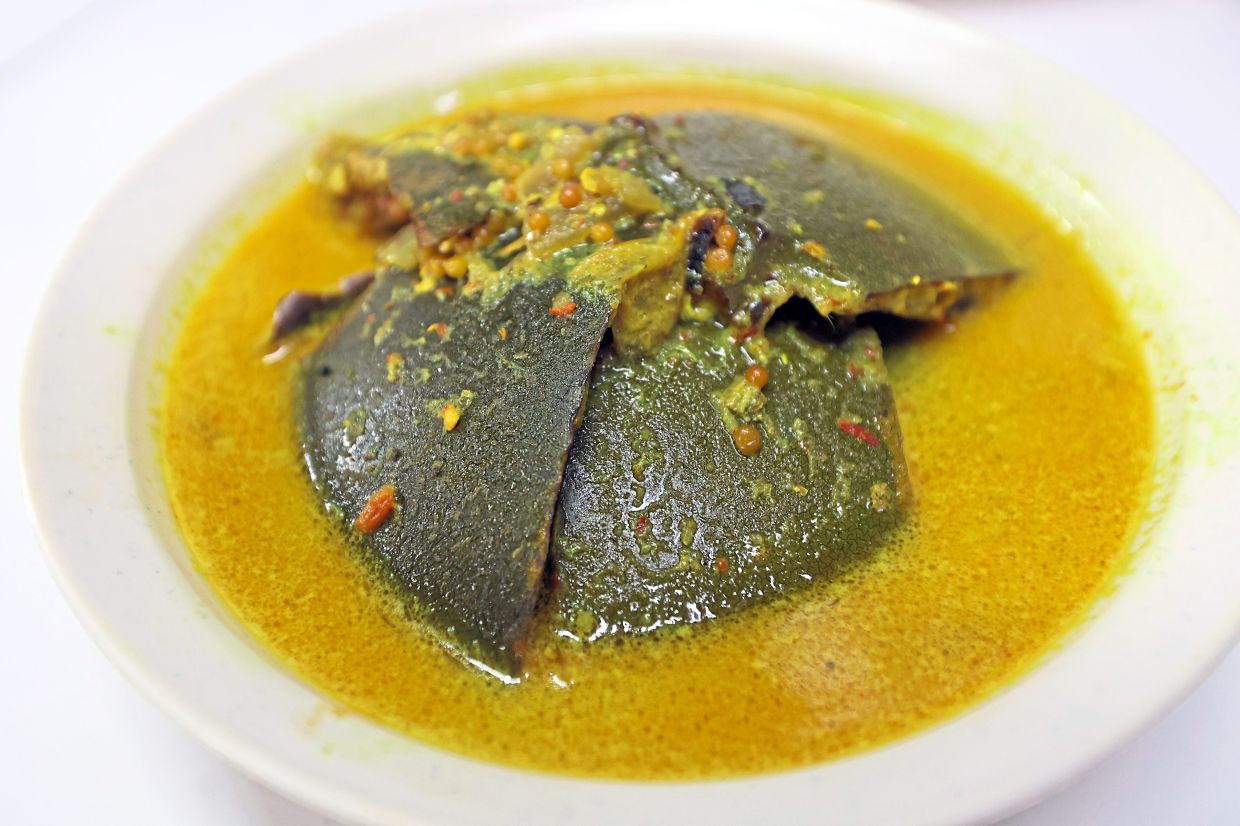 The masak lemak horseshoe crab dish served at the restaurant in Kota Tinggi.