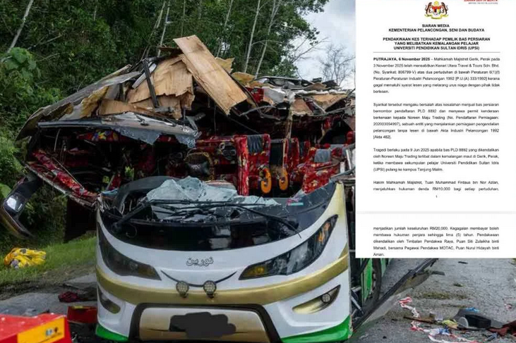 UPSI bus tragedy: Tour company fined RM20,000 for using illegal permit 1 3609773