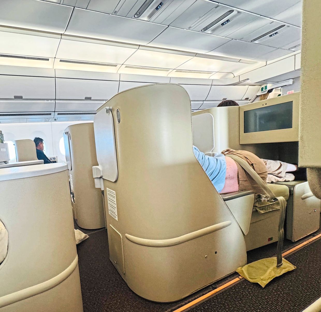 Mr 4G 'sleeping' soundly throughout landing.