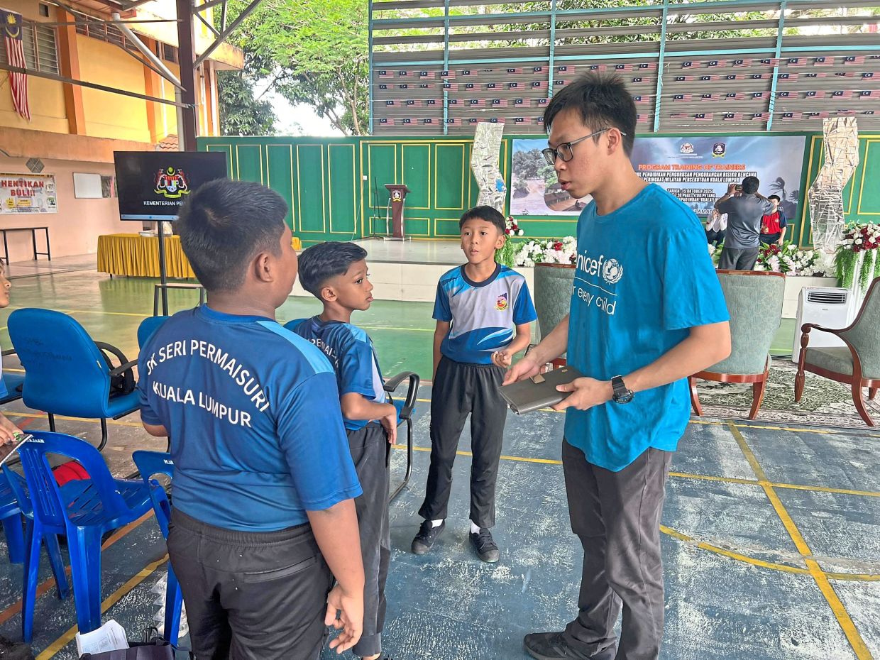 It is vital to raise awareness and build resilience, especially among the young, long before a disaster strikes. — Photos: Unicef Malaysia