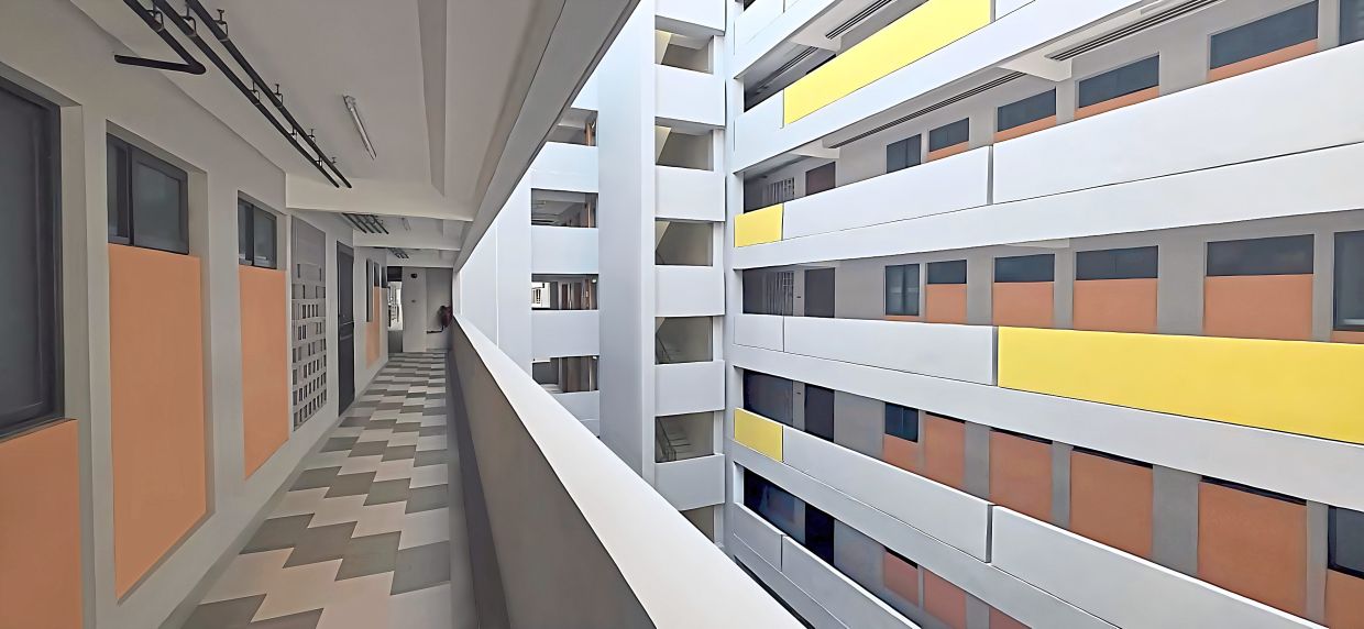 The single-loaded corridor layout creates brighter and airier living environments.