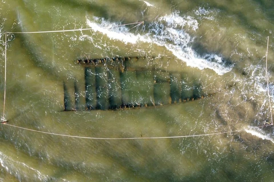 Experts have not yet dated the wreck, but preliminary findings suggest it was built between the 14th and 16th centuries. --PHOTO: AFP
