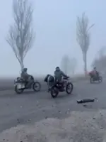 Russian forces roll 'Mad Max'-style into battered Ukrainian city of Pokrovsk, video shows