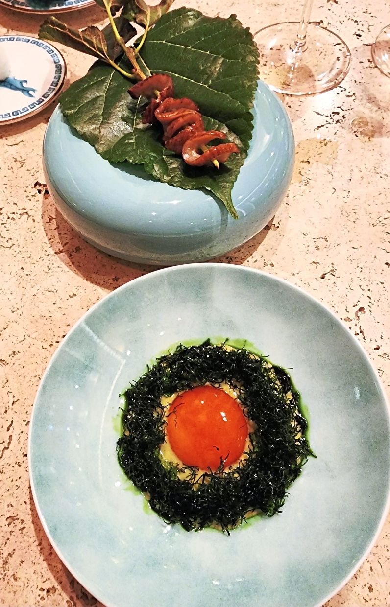 The melo melo and egg show how completely disparate components can work well together.