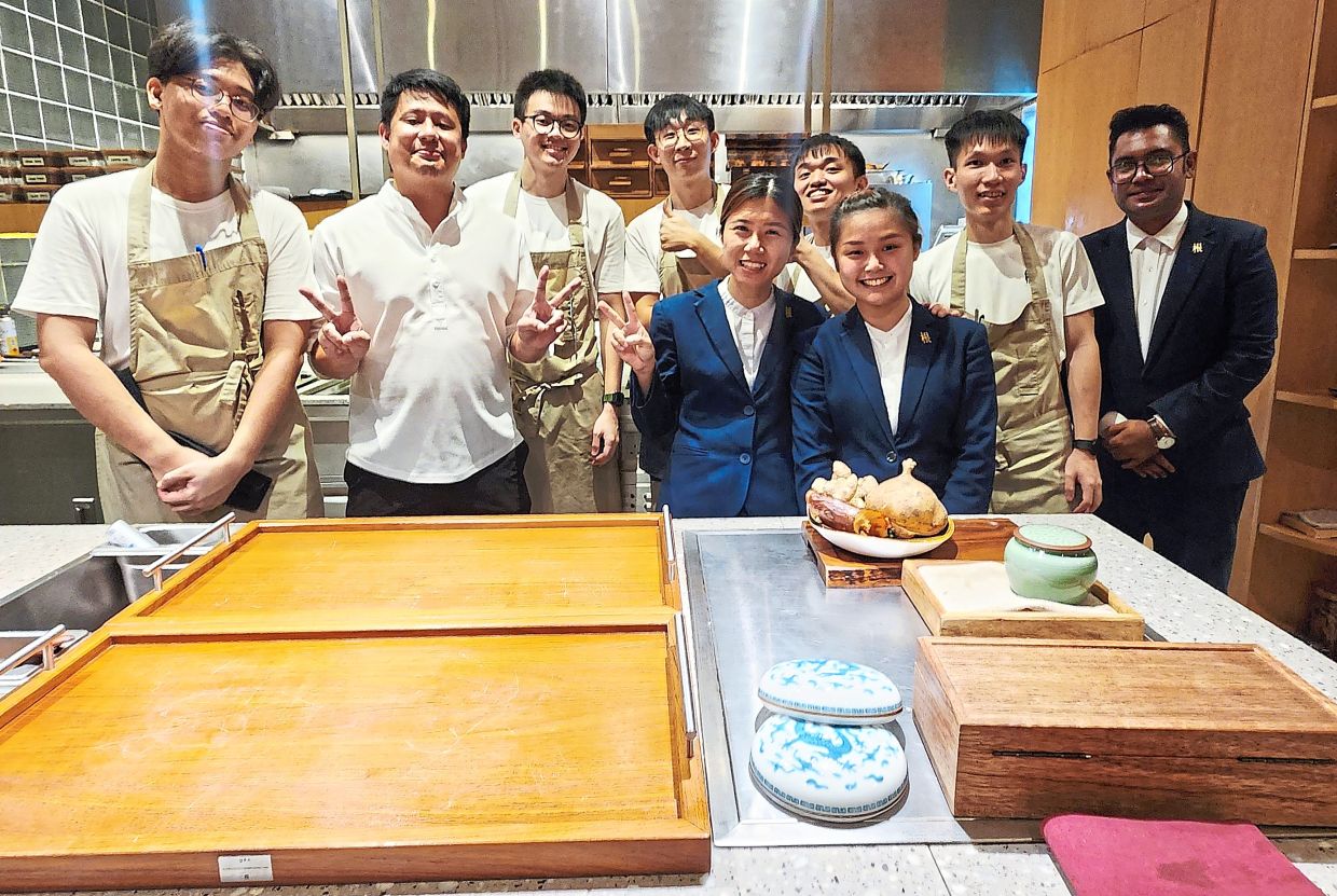 Wong (second from left) and the rest of the team at Gen, which champions Malaysian ingredients.