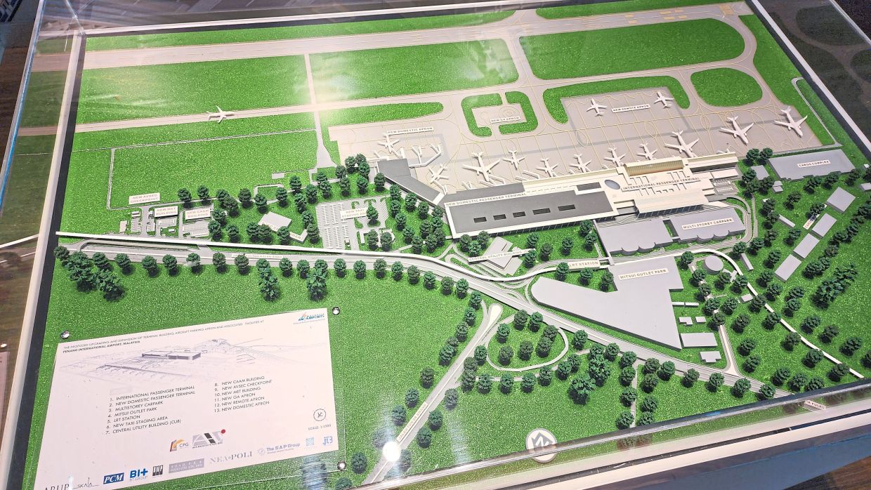 A model of the PIA expansion project on display at the airport.
