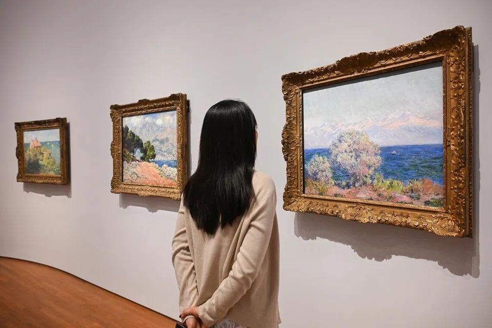 On the right is Claude Monet’s Cap d’Antibes, Mistral. — Photo: SHINTARO TAY/The Straits Times/Asia News Network