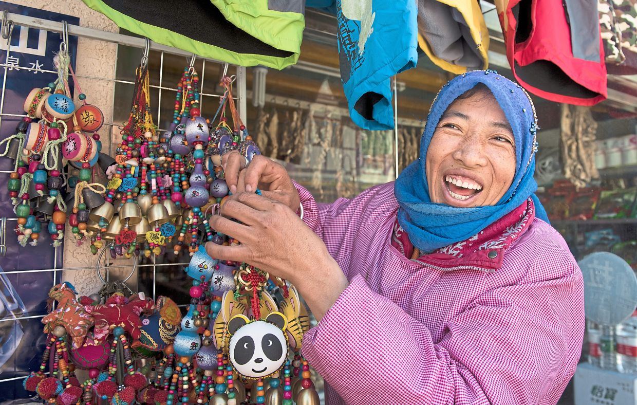 A vendor selling trinkets at the park’s visitors’ centre.