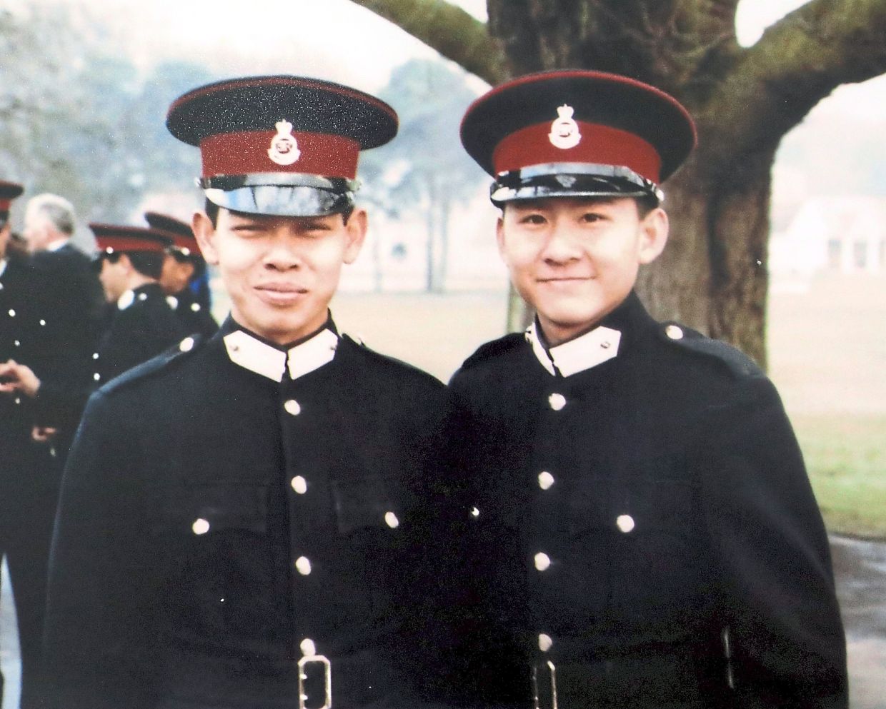 Courage and honour | The Star 1 A young Lim (right) at Sandhurst.