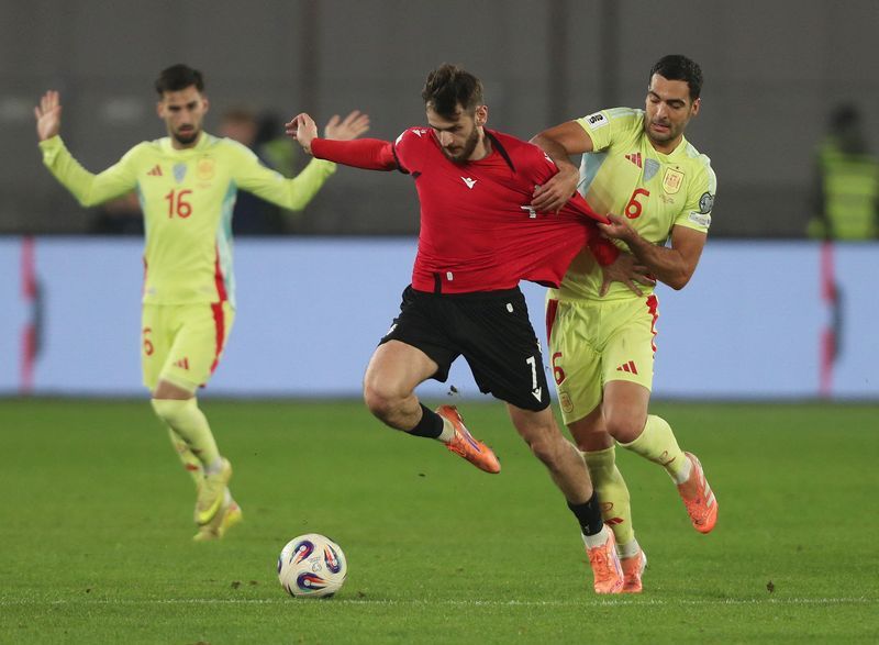 Soccer-Oyarzabal nets double as Spain beat Georgia to all but seal World Cup spot