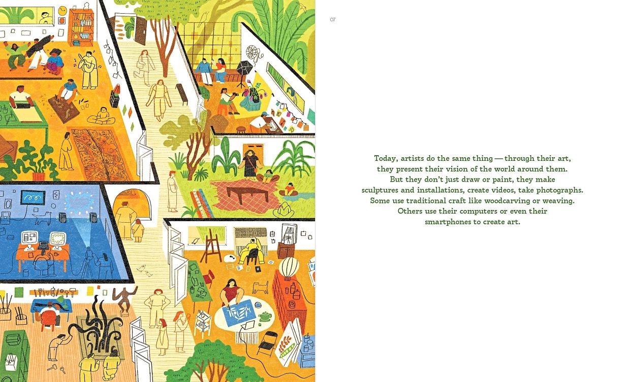 The book offers a glimpse into art, from creation in the studio to display in the museum. Photo: Ilham Gallery