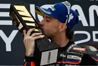 Motorcycling-Bezzecchi wins Valencia GP to give Aprilia back-to-back wins for first time