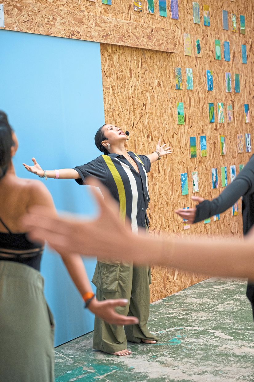 The event features yoga among other activities.