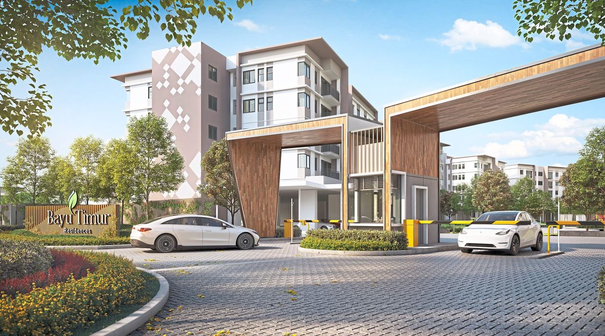 Separately, the entrance of Bayu Timur Residences sets the tone for an elegant and tranquil living experience.