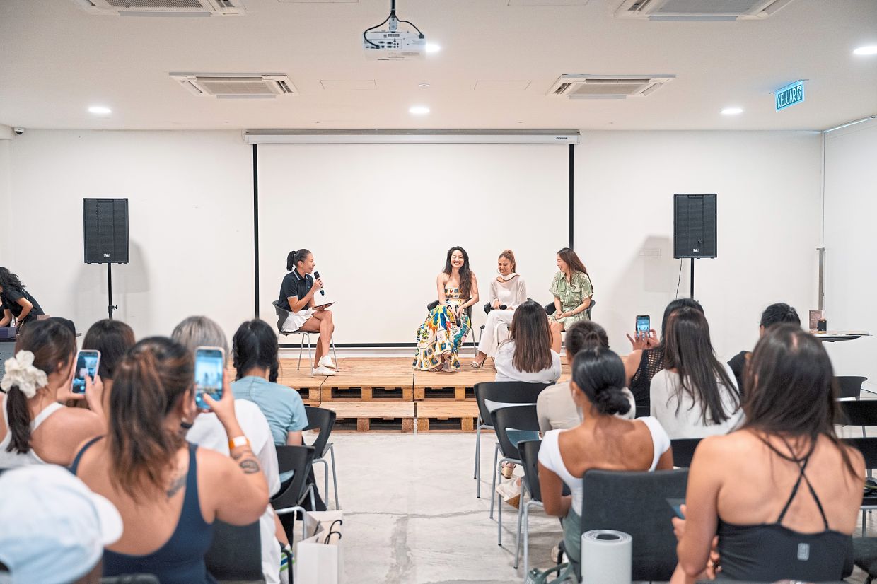 The Founders' Chat featured Lian, Raja Jesrina, and Chia, in a discussion on friendship, wellness, balance, and empowerment. Photo: Women Wellness Festival