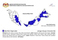 MetMalaysia warns of bad weather in four states, one FT, until 1am (Nov 21)