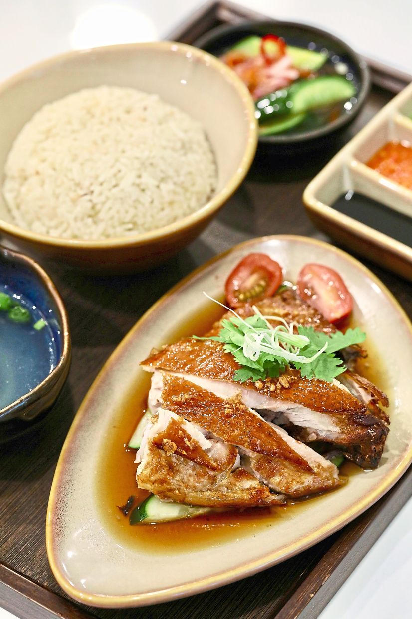 The roasted chicken rice is a cherished family recipe.