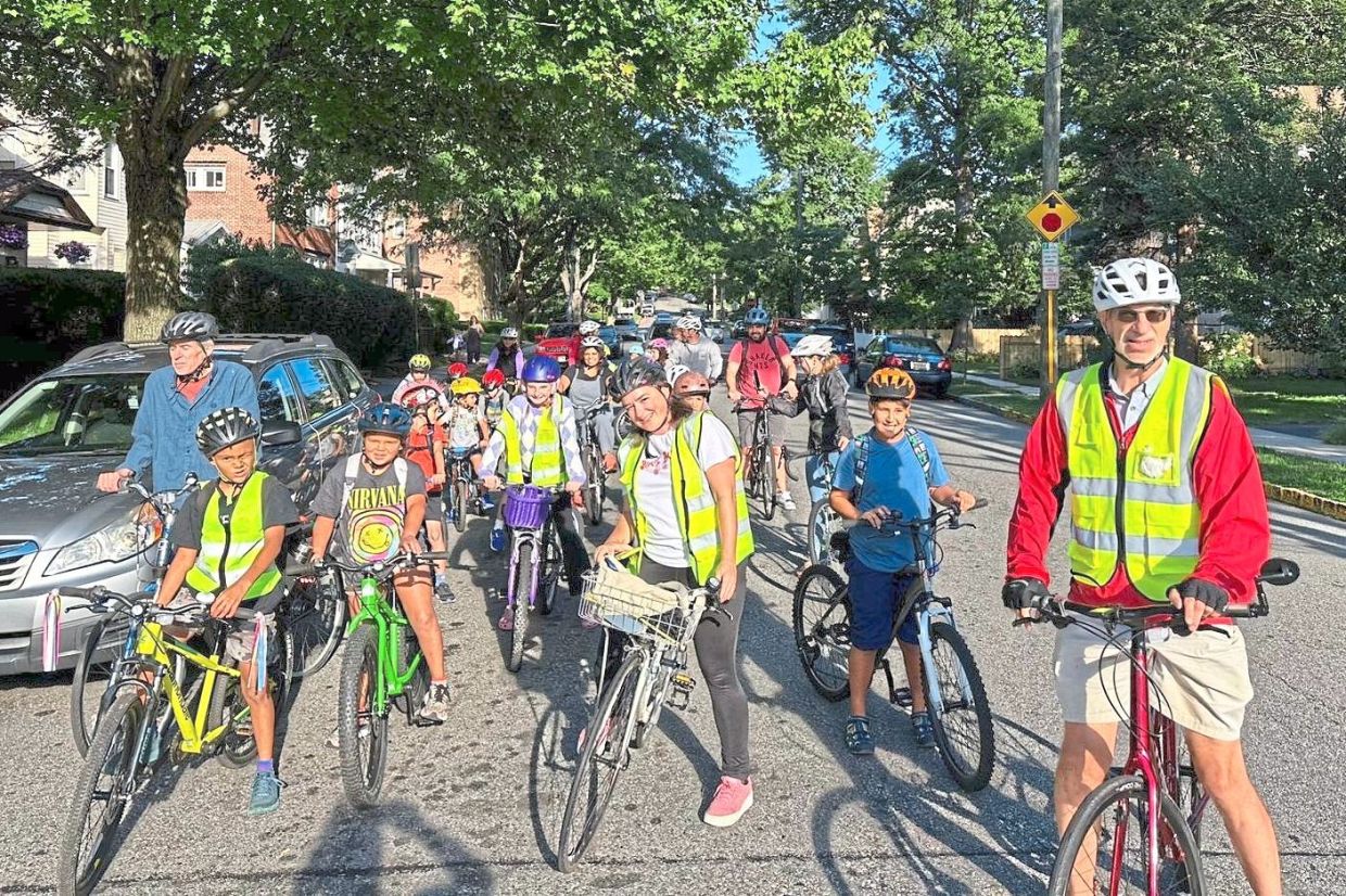 All aboard the 'bike bus'