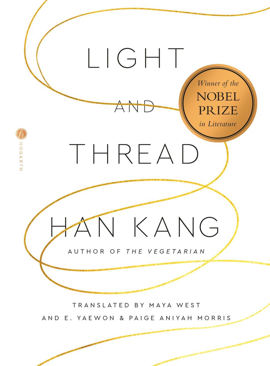 This cover image released by Hogarth shows 'Light And Thread' by Han Kang. Photo: Hogarth via AP