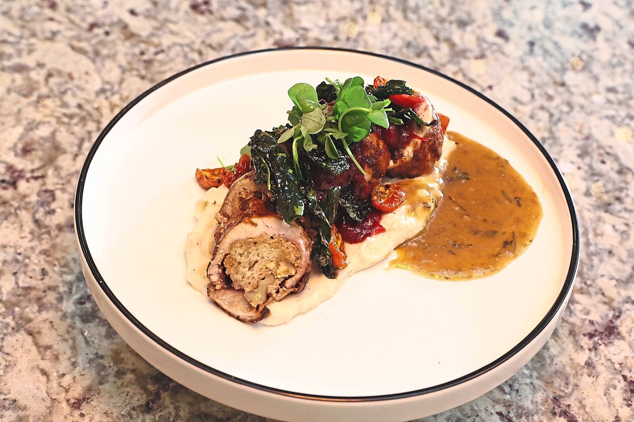 A reimagining of a classic roast chicken, this chicken roulade stuffed with chestnut is a creative force to be reckoned with. — AZMAN GHANI/The Star