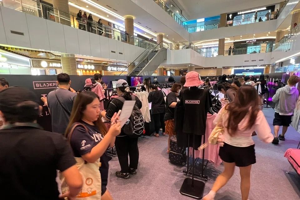 Hundreds queue for Blackpink merchandise at pop-up ahead of K-pop group’s Singapore concerts