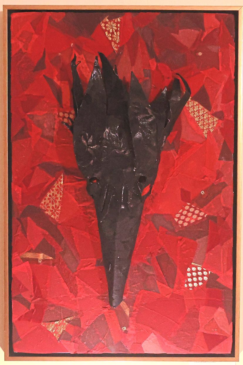 Ciaramicoli's 'The Doctor Is Here' (papier mache mask on acrylic base, 2020-25). Photo: The Star/Chan Tak Kong