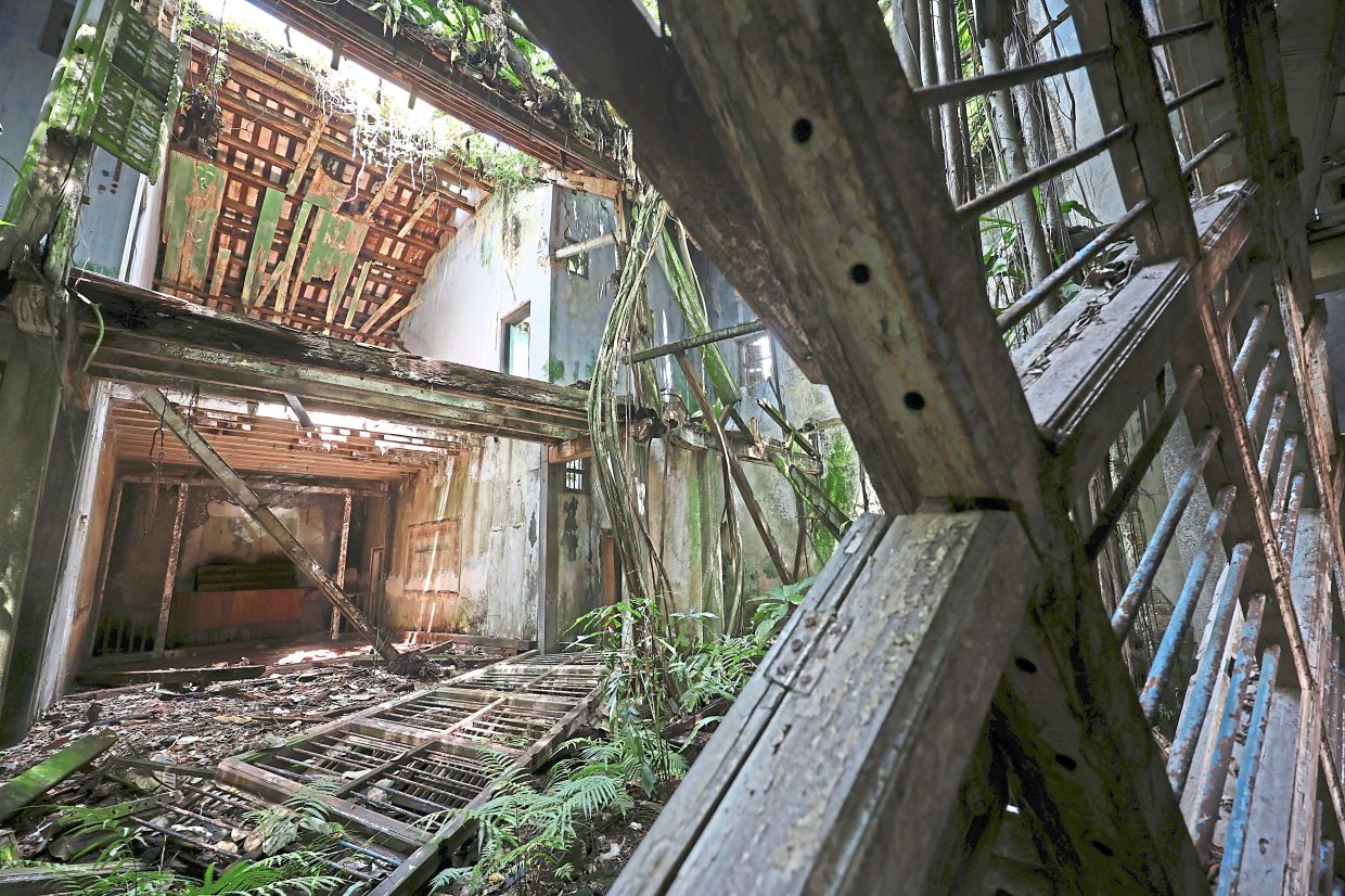 Much of the mansion’s interior is in ruins with decaying structures and creeping vines